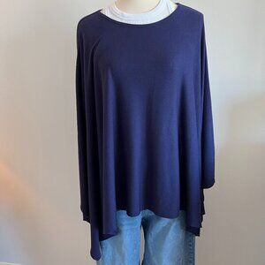 Slinky Brand poncho sweater Navy L